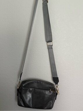 Gray Crossbody Bag with Adjustable Strap
